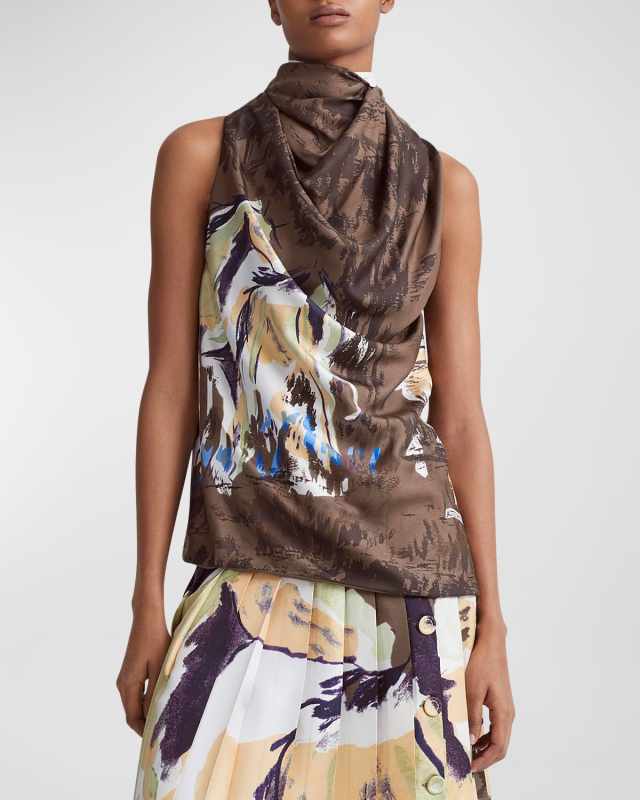 Sleary Draped Silk Blouse